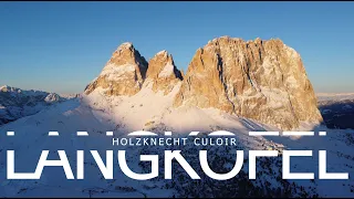 LANGKOFEL Holzknecht culoir solo climb and fly EN SUBTITLES