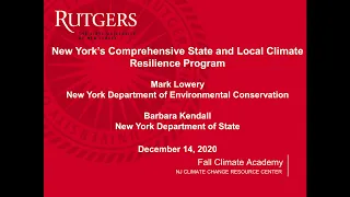 New York's Comprehensive State and Local Climate Resilience Program