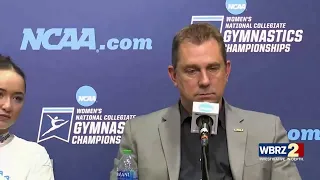 LSU coach Jay Clark, gymnasts talk after historic NCAA Championship win