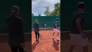 FUNNY 😂: Roger Federer Hits Gael Monfils Where it Hurts the Most