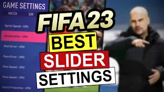 I FIXED FIFA 23! - Best Slider & Game Settings for the most enjoyable Career Mode Experience!