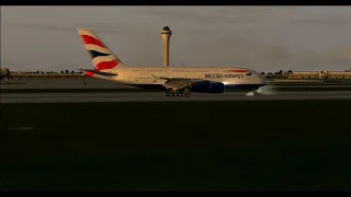 FSX - British Airways A380 landing in Miami from London Heathrow