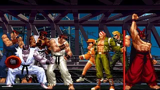[KOF Mugen] Memorial | Ryu, Cyber Ryu, Evil Ryu, Dragon Ryu vs Bao, Billy, John Crawly, Grant [4vs4]