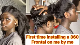 MY FIRST ATTEMPT INSTALLING A 360 FRONTAL WIG ( Detailed)