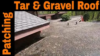 How to repair a leak on a flat roof with Tar and Gravel - I show my trick of over 35 years