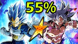 NO DUPES! 55% LR MUI GOKU + LR SSBE VEGETA ROTATION! Dragon Ball Z Dokkan Battle