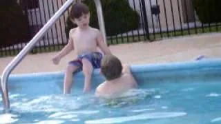 Alex's first time playing at the pool.