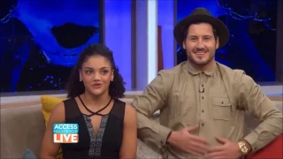 Laurie Hernandez & Val Chmerkovskiy - Access Hollywood Live (10/18/16)