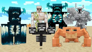 Monster Warden Vs Warden, Ferrous Wroughtnaut, Mutant Frog, Iron golem, Wither