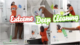 🥵 REAL LIFE DEEP CLEAN MASTER BATHROOM WITH ME 2022 | AFTER DARK SPEED CLEANING MOTIVATIONAL CLEAN