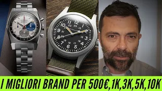 I MIGLIORI BRAND e OROLOGI per 5 budget: 500€, 1.000€, 3.000€, 5.000€, 10.000€ scelti da voi e da me