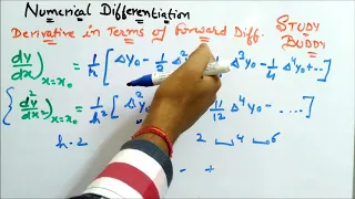 Numerical Differentiaton - Derivatives In terms of Forward Difference