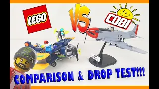 Lego VS. Cobi!!! Set Comparison and Drop Test! #lego #cobi #droptest