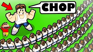 I Hired LARGEST ARMY SOLDIERS to ATTACK the SERVER in ROBLOX with SHINCHAN CHOP FRANKLIN