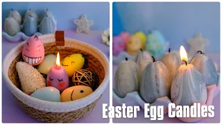 DIY Easter Egg Candles / Marbled Candle Tutorial / Cute Candle Designs