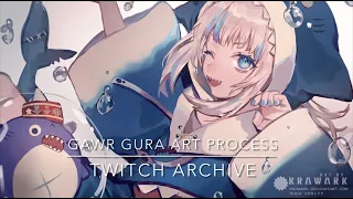 [Speedpaint|] Drawing Gura! | Twitch archive