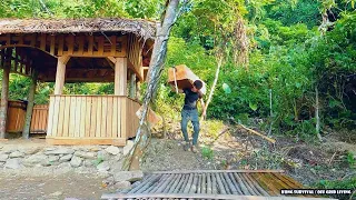 Bring clean water to the shelter, make a water tank - Off Grid Living | Ep 14