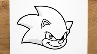 How to draw SONIC (movie version) step by step, EASY