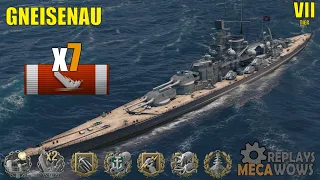 Gneisenau 7 Kills & 90k Damage | World of Warships Gameplay