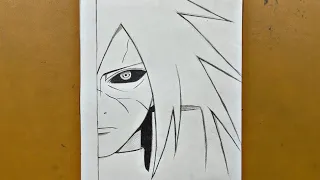 How to draw Madara uchiha step-by-step | Easy to draw