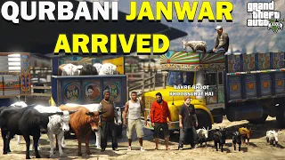 QURBANI KE JANWAR ARRIVED AT MANDI | MANDI EP#3 | Real Life Mods #099  | GTA 5 | URDU | BAKRAMANDI