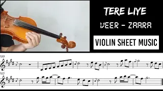 Tere Liye - Veer Zaara || Violin Cover With Sheet Music