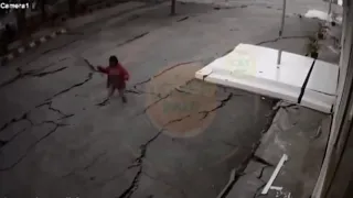 CCTV Footage of the ground cracking during Palu, Central Sulawesi Earthquake