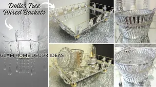 Turn Dollar Tree Wired Baskets into Glam Home Decor | Dollar Tree DIY Ideas