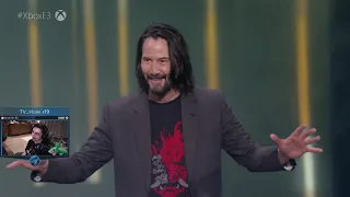 Shroud Reacts To Cyberpunk 2077 Keanu Reeves  E3 2019