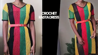 CROCHET RASTA DRESS | crochet summer dress tutorial