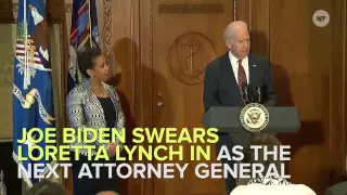 Joe Biden Swears In Loretta Lynch As The Next Attorney General