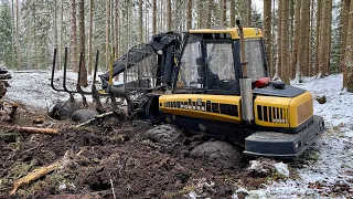 Kirowiec K700A + Forwarder PONSSE + Mercedes Actros 3346 GRUBA WTOPA W LESIE 🤯🤯🤯 Rolnik Łukasz