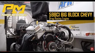 598ci Big Block Chevy Drag Racing Engine on the dyno at Prestige