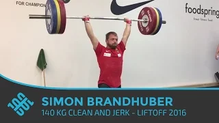 Simon Brandhuber 140kg Clean and Jerk