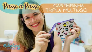 Carteirinha Tripla Multiuso - Passo a Passo Gratuito - Costura Criativa DIY