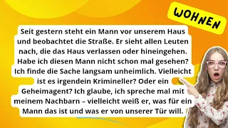 LESEN: читаем базовые тексты на немецком, тема: Wohnen, ein komischer Mann😎