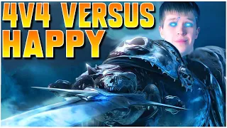 Facing HAPPY in 4v4, with ToD! | WC3 | Grubby