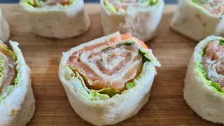 Recette rapide de wraps au saumon fumé en moins de 5 mn