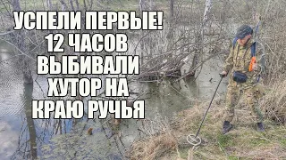 12 ЧАСОВ ВЫБИВАЛИ ХУТОР НА КРАЮ РУЧЬЯ! Поиск золота с металлоискателем / Russian Digger