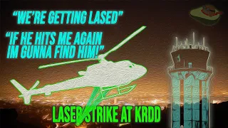 WE'RE GETTING LASED!  |  AS350 Helicopter Laser Strike at KRDD Redding, CA  |  ATC Audio
