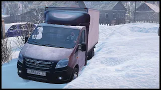 GAZelle IN SNOW ROAD! RUSSIAN ROAD! - SnowRunner