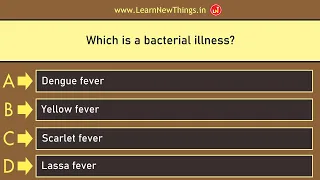 Diseases Quiz - Part 2 | 25 Questions | Zoology Questions for Competitive Exams | Medical Quiz