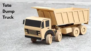 How To Make RC Tata Dump Truck From Cardboard || Tata 8 Wheeler Truck || Very Simple DIY