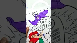 Coloring Disney Princess Ariel and Ursula