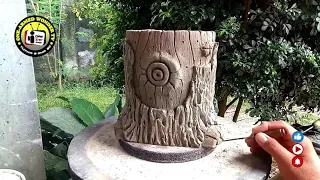 AWESOME CEMENT TREE STUMP IDEAS FOR GARDEN | HANDMADE TREE STUMP FLOWER POT | EASY DIY PROJECT