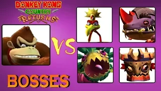 Donkey Kong Country Returns: All Bosses (No Damage)