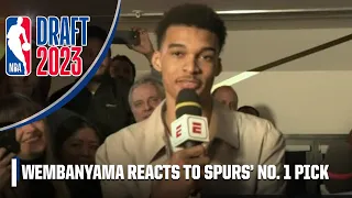 Victor Wembanyama reacts to the Spurs landing the No. 1 pick in the NBA Draft | NBA on ESPN