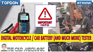 ♦️TOPDON BT100W Battery Tester - Your Ultimate motorcycle/car Battery Companion! PART 1♦️🚗⚡️