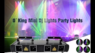 DJ Lights,5 Beam Effect Sound Activated DJ Party Lights RGBYC LED Music Light
