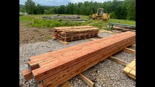 Sawing Red Cedar with Live Edge & 18' Building Posts